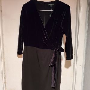 Ralph Lauren velvet faux wrap cocktail dress